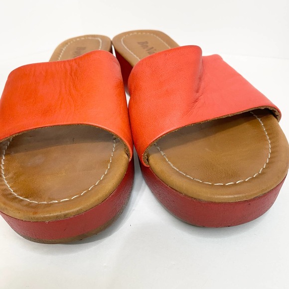 Bonavi Orange-Red Leather Platform Slides Size EU 40 - Picture 2 of 14